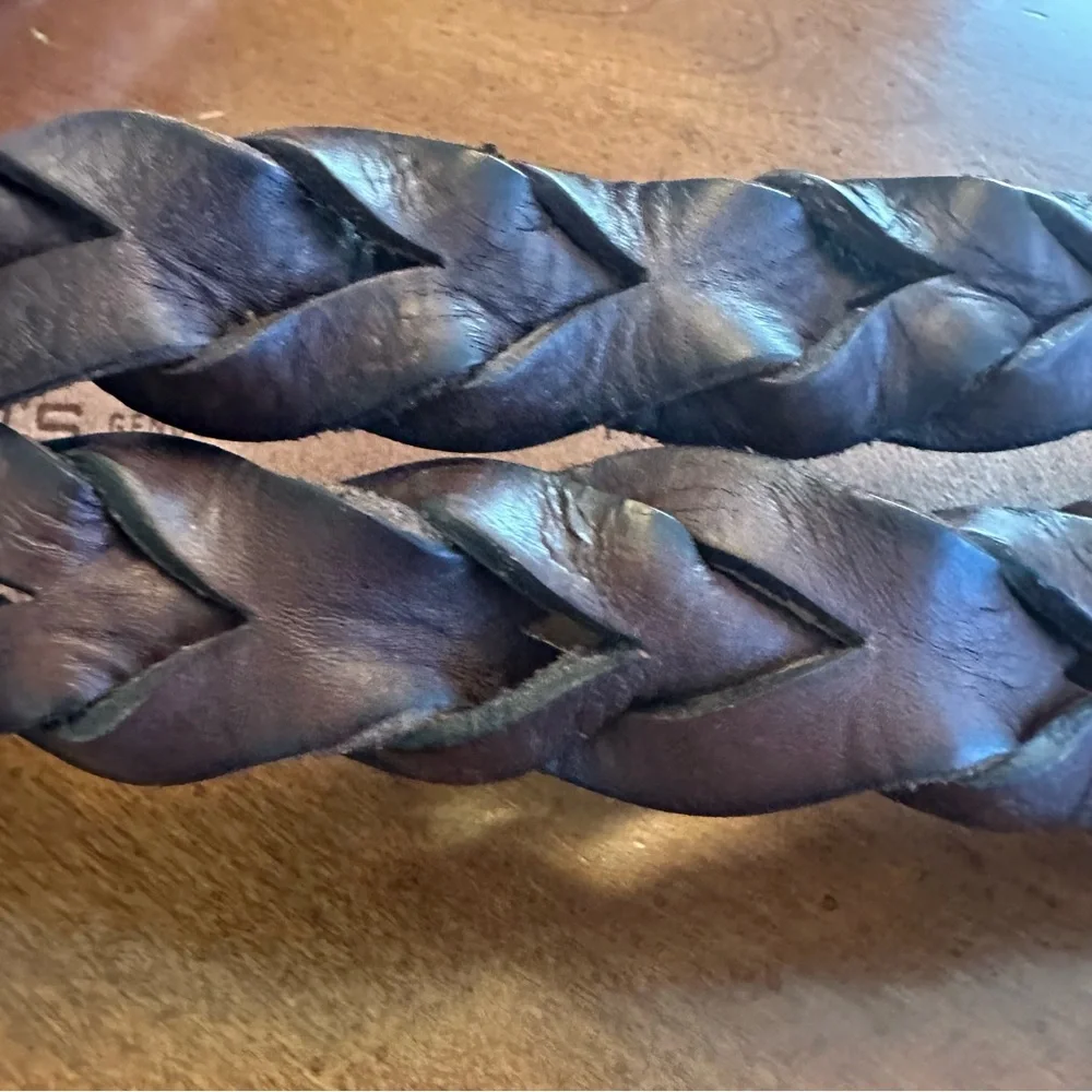 Chico’s brown leather braided belt NWT